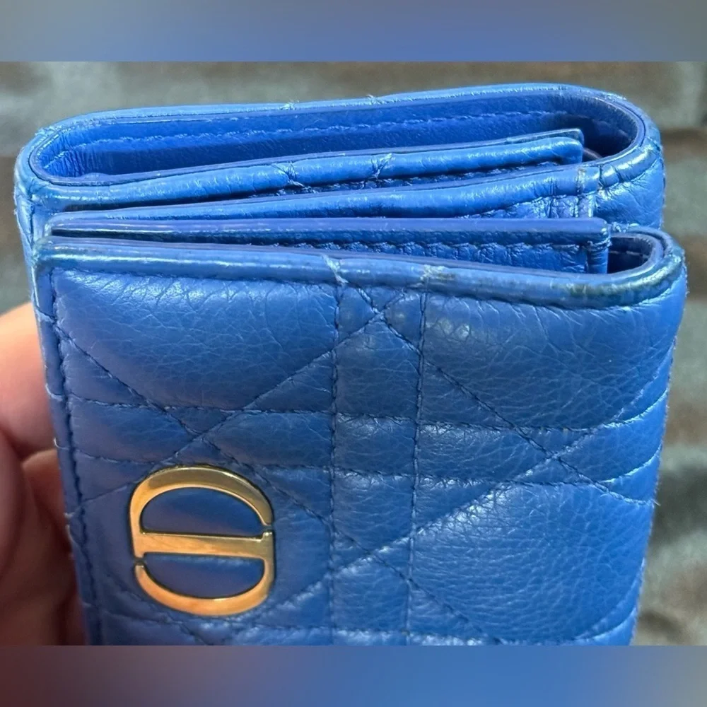 Christian Dior Caro blue wallet